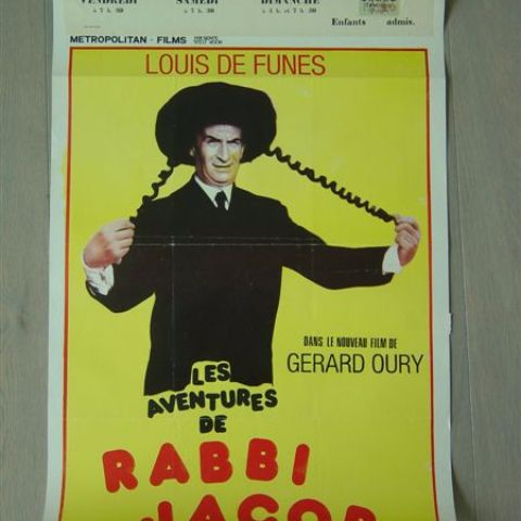 'Les adventures de Rabbi Jacob' (Louis de Funes) Belgian affichette